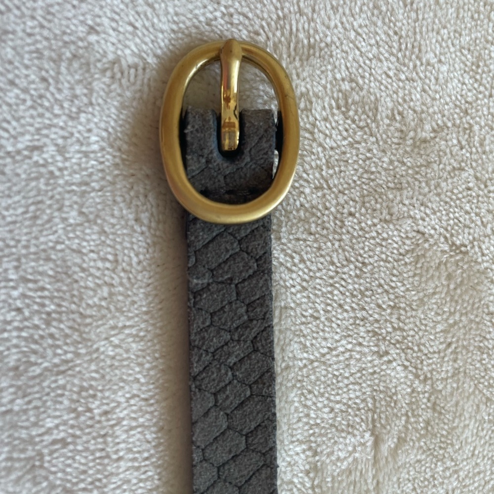 J Crew Gray Belt with Gold Hardware size small
